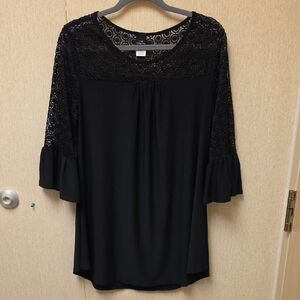 Chic Black Lace Blouse